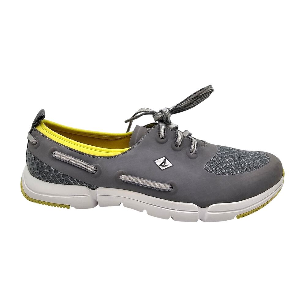 Sperry Ripple Rush Casual Boat Shoe Grey Yellow Mesh Sneaker Women's 7M